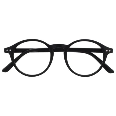 Bild av OPULIZE REY läsglasögon retro rund ram matt svart herr dam fjädergångjärn R56 1 +1,00