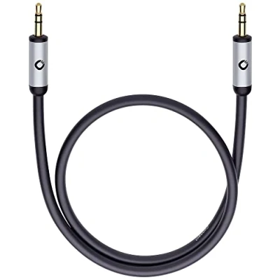 Bild av OEHLBACH I Connect J 35 mobil AUX ljudkabel, 3,5 mm uttag för hörlurar, bil, smartphones (stereo, strömkabel, OFC, skärmad) 3 meter svart
