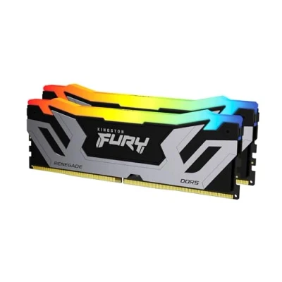 Bild av Kingston FURY Renegade Silver RGB XMP 48 GB 8400 MT/s DDR5 CL40 CUDIMM Desktop spelminne (sats med 2) KF584CU40RSAK2