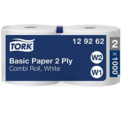 Bild av Industrirullar Tork W1/W2 Basic 2 lagig vit 129262