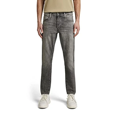 Bild av G STAR RAW herr Jeans 3301 Regular Tapered Jeans, Grå (Faded Carbon C909 c762), 28W / 30L