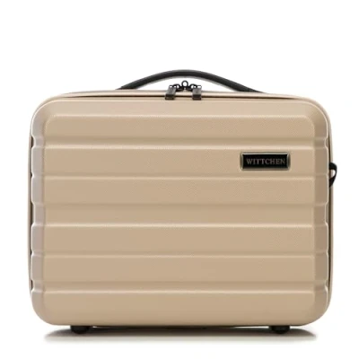 Bild av WITTCHEN COMODO Line Cosmetic Bagage Toiletry Bag Vanity Case Damernas Resa Rigid ABS Avtagbar axelrem Storlek XS Beige