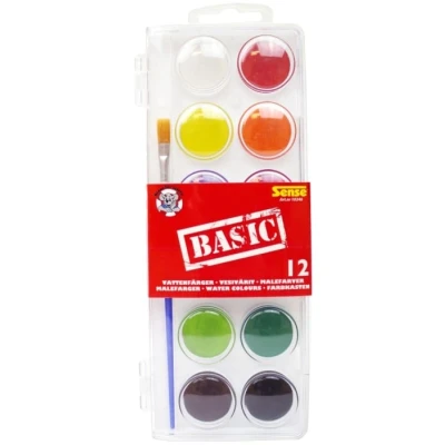 Bild av Sense Vattenfärg Basic 12 st med pensel