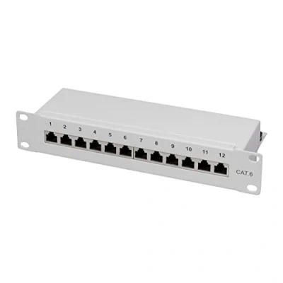 Bild av LogiLink Professional Cat.6 (250 MHz) patchpanel fördelningsfält, 10 tum, STP (skärmad) 12 port (RJ45)