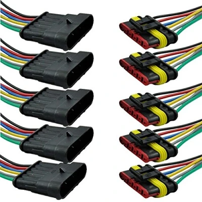 Bild av Mintice 5 x 6 stift vattentät automatisk väg bil elektrisk kontakt eluttagssats med marin kaliber AWG tråd