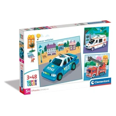 Bild av Clementoni Jigsaw Puzzle Super Color Square Emergency Services 3x48pcs. Golv