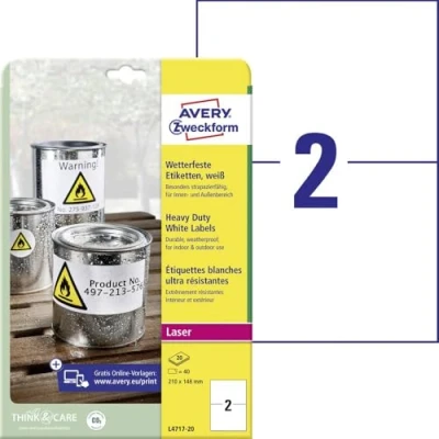 Bild av Avery Zweckform labels matte 40 label(s) 210 x 148 mm