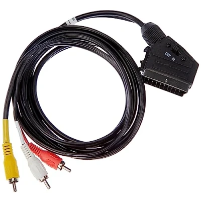 Bild av Goobay 50365 GB Scart Adapterkabel; till komposit ljudvideo; IN/OUT Scartkontakt (21 stift) &gt; 3x RCA kontakt, 3 meter
