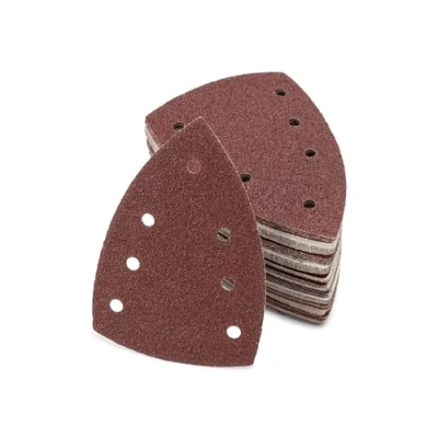 Bild av FD Workstuff Slippapper 60 ark 100 x 150 mm 7 hål mixpack 10 korn 40/60/80/120/180/240 Delta sliptrianglar slipblad för multislipmaskiner