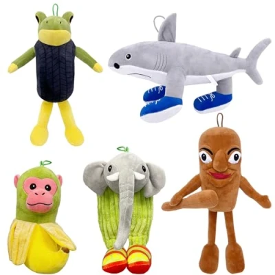 Bild av Gxlaihly 5 stycken tunga Sahur plyschdjur, Tung Plush, generisk italiensk brainröd mjuk fylld djurkudde, figur docka födelsedag presenter för vuxna barn (5 st)
