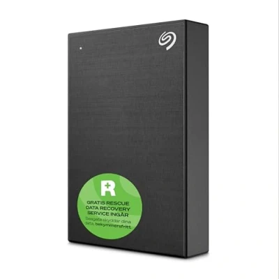 Bild av Seagate One Touch, 5 TB, bärbar extern hårddisk, lösenordsaktiverad hårdvarukryptering, PC, dator och Mac, USB 3.0, Svart, inkl. 2 års Rescue Services (STKZ5000400)