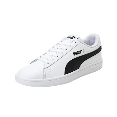 Bild av PUMA Uniseks SMASH V2 L Low Top Trainers, WHITE BLACK, 40 EU