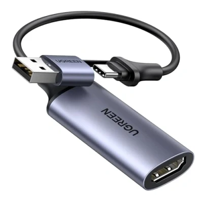 Bild av UGREEN Video Capture Card HDMI Card, till USB A+C 4K 30Hz1080P för spel, Streaming TV, Recorder Live Kompatibel med Laptop, iPhone 15 etc.