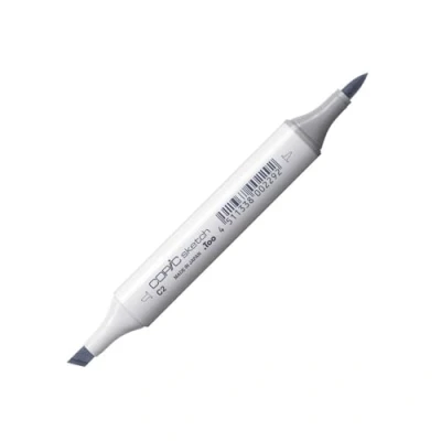 Bild av COPIC sketch märkpenna typ C 2, cool grå nr. professionell penselmarkör, med en superpenselspets och medelbrun spets