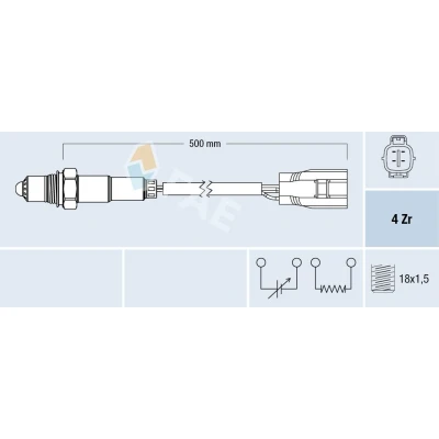 Bild av FAE 77790 Sonde lambda MITSUBISHI: Lancer 8 Limousine,