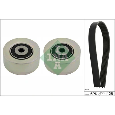 Bild av INA 529 0405 10 Jeu de courroies trapézoïdales à nervures Contrôler et changer roue libre alternateur si nécessaire PEUGEOT: 307 3/5 portes, SW