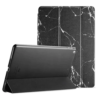 Bild av ProCase fodral för iPad 9.7 2018 6 Gen /2017 10 Gen, Triple Ultra Thin Lätt skyddande med genomskinlig rygg Marmor Svart