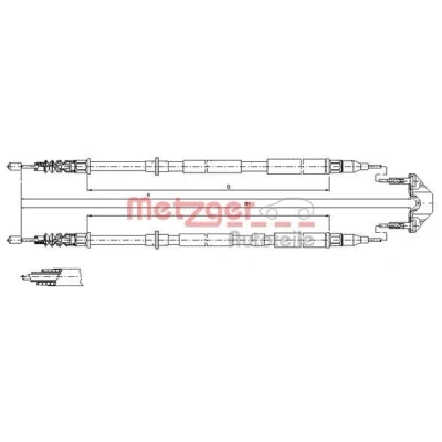 Bild av METZGER 11.5950 Câble De Frein arrière 1326/1156+1293/1085 à tambour COFLE OPEL: Astra H 3/5 portes, GTC, Caravan