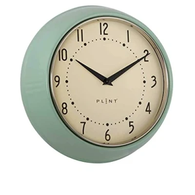 Bild av PLINT Retro Wall Clock Silent Non Ticking Decorative Leaf Color Clock, Style Decoration for Kitchen Living Room Home, Office, School, Easy to Read Large Numbers