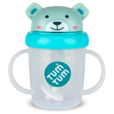 Bild av TUM Tippy Up Free Flow sippy Cup (ingen ventil), kopp för småbarn, 200 ml, BPA fri (Boris Bear S3)