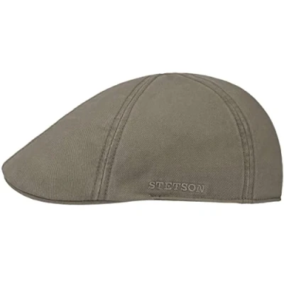 Bild av Stetson Texas Cotton Flat Cap med UV Skydd Damer/Herrar keps bomullskeps solkeps skärm Sommar Vinter XL (60 61 cm) olivgrön