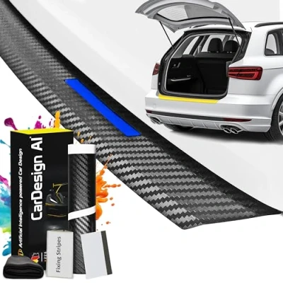 Bild av CarDesign AI Stötfångarskydd passar VW Golf 7 VII Variant 20122020 (5 dörrars kombi): Komplett set med exakt färgskyddsfilm, repskydd för bagageutrymme/stötfångare bil (kolblå)