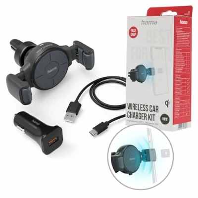 Bild av Hama FC10 Flex Set, Automatisk, Cigarr tändare, Trådlös laddning, 1 m, Antracit