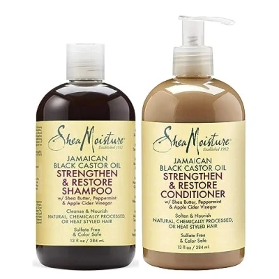 Bild av Shea Moisture Jamaicaanse Black Castor Oil Shampoo &amp; Conditioner Set