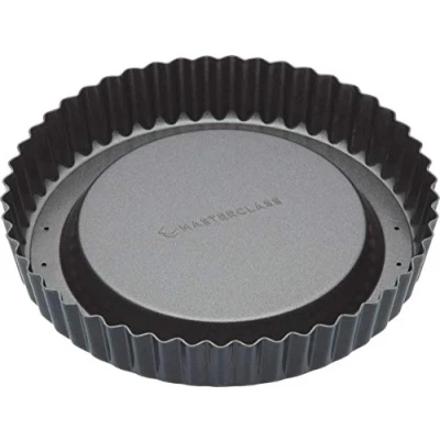 Bild av MasterClass Pajform Med Non stick, Bakform Upphöjd Mitt, Löstagbar Botten, Tålig Kolstål, 20 cm i Diameter, Grå