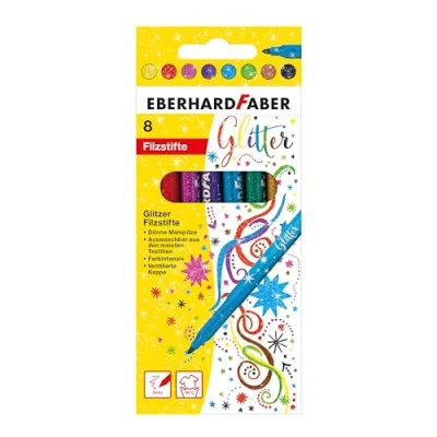 Bild av Eberhard Faber 551008 Glittermarkör, Flerfärgad, 8 Stycken