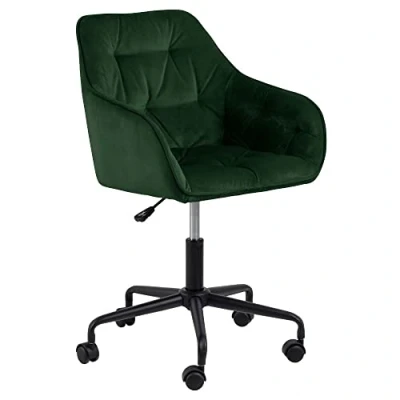 Bild av AC Design Furniture Bentley skrivbordsstol, H: 88,5 x B: 59 D: 58,5 cm, grön/svart, sammet/metall, 1 st.