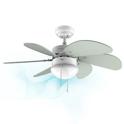 Bild av Cecotec Takfläkt EnergySilence 3600 Vision Mint, 50 W, diameter 92 cm, lampa, 3 hastigheter, 6 vändbara blad, sommar /vinterfunktion, dragkedja, vit/mint