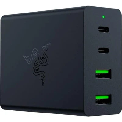 Bild av Razer USB C GaN laddare bärbar snabbladdare (2X C, 2X A med portar i USA, EU och Storbritannien) Svart