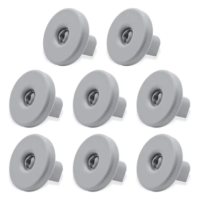Bild av GIANTO Set med 8 hjul för diskmaskinskorgen kompatibel Zanussi, Rex, Electrolux, AEG, Plasthjul nedre korg tallrikar (kontrollera kompatibilitet) Diamantgrå. 40 mm
