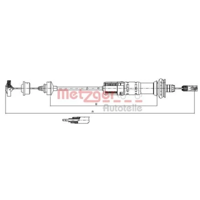 Bild av METZGER 11.3048 Câble d&#039;Embrayage avec réglage automatique COFLE PEUGEOT: 206 3/5 portes, SW, 206+ portes