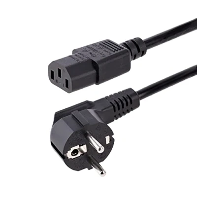 Bild av StarTech.com 1 m C13 strömkabel, 18 AWG, EU Schuko till (kall enhetskontakt), 10 A 250 V, svart, kylkabel, PC/dator skrivare/bildskärm/PC/C13 strömkabel (713E 1M POWER CORD)