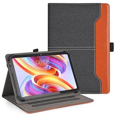 Bild av DLveer Universal Fodral för 10&quot; 11&quot; Tums Surfplatta, Kompatibel Med 10/10.1/10.4/10.5/11 Android PU Läder Flera Visningsvinklar, Svart