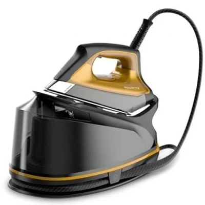 Bild av Rowenta DG7644 Compact Steam Pro ångstrykstation 2 200 watt Extra ångpust: 325 g/min. Tankkapacitet: 1 100 ml svart/gul