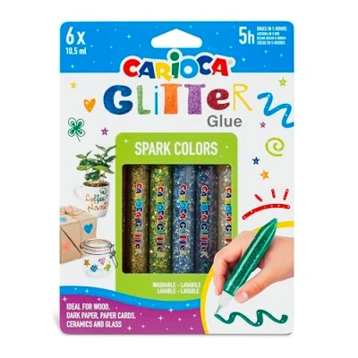 Bild av Glitter glue 10,5ml spark 6stk. ass.