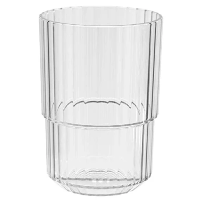 Bild av APS dryckesbägare LINEA högkvalitativt tritan plastdricksglas med 0,4 liter, BPA fritt, stapelbar, okrossbart återanvändbart glas, och diskmaskinssäkert, 400 ml, kristallklar