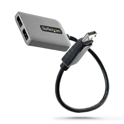 Bild av StarTech.com 2 x DisplayPort 1.4 portar MST hubb DP splitter för skärmar till 2X adapter på 5K 60 Hz USB driven Endast Windows (MST14DP122DP)