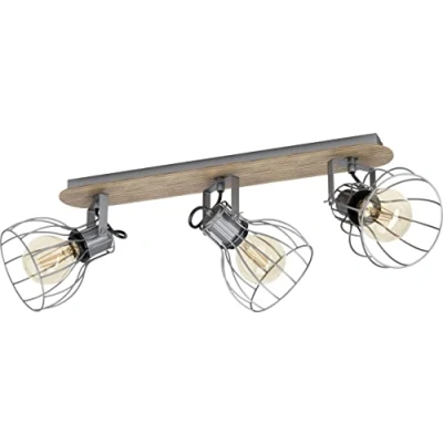 Bild av EGLO Taklampa Sambatello, 3 lampor, brun/silver