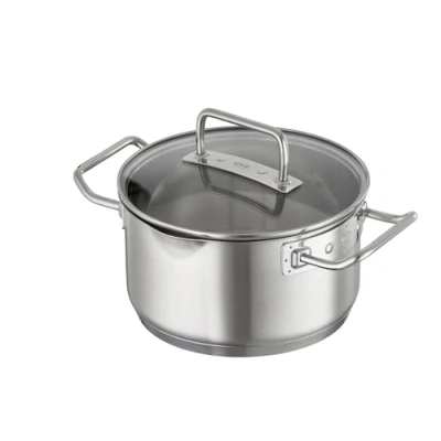 Bild av RÖSLE EXPERTISO kastrull, högkvalitativ universell kastrull i rostfritt stål 18/10, 16 cm, glaslock, inre skala, induktionssäker, diskmaskinssäker, silverfärger