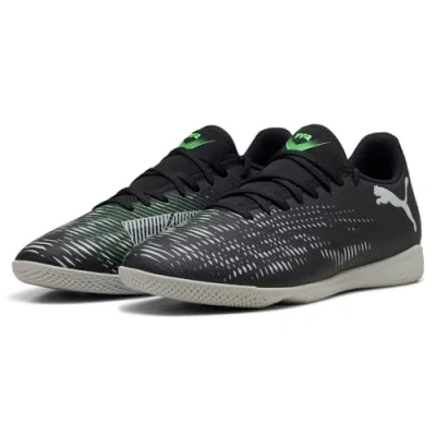 Bild av Puma Future 8 PLAY IT Fotbollsskor inomhusskor, Storlek: 40.5, Black/silver/fluo green Textil/syntet
