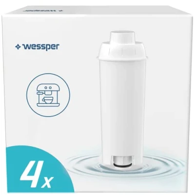 Bild av Wessper Aqua Lunga vattenfilterpatroner, kompatibel med Delonghi helautomatisk kaffemaskin DLSC002, SER3017 &amp; 5513292811 ECAM, ESAM, ETAM, SECAM 4 pack
