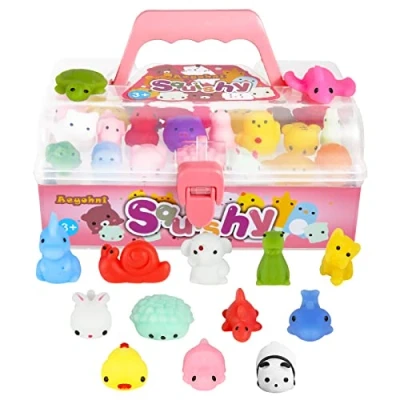 Bild av Aeyohni 50st Squishy Toys Mochi Squishies Squeeze leksaker Antistress Relief för barnkalas favoritpresenter påskägg fyllmedel jul present klassrum priser födelsedag (Inte repetitivt)
