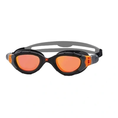 Bild av Zoggs Predator flex titan skyddsglasögon, UV skydd simglasögon, snabbjusterade simskyddsremmar, dimfria simglasögon för vuxna, 3D ultra fit, blå/blå/speglad blå mindre passform