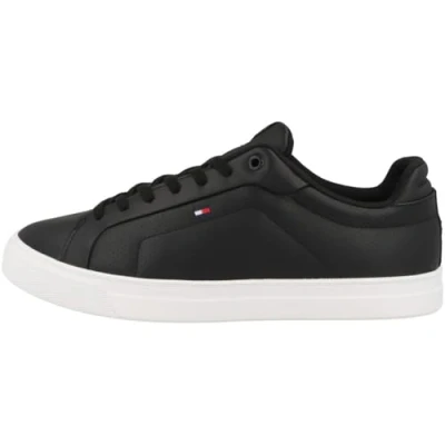 Bild av TOMMY HILFIGER herr Ikon COURT PINPERF LTH låg topp, svart (svart), 6,5 UK, Svart, 40 EU