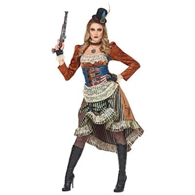 Bild av Widmann Srl GRP08071VD steampunk damdräkt för vuxna, flerfärgad, XL,