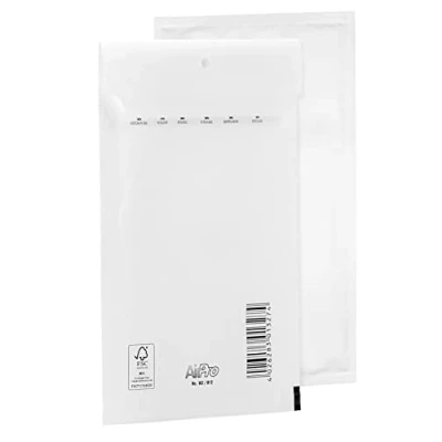 Bild av 10 bubbelkuvert vadderade kuvert fraktpåsar Bantex B2 (225 x 140 mm) 12/B, vit, med självhäftande stängning